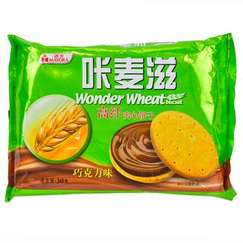 【超级生活馆】咔麦滋高纤夹心饼干(巧克力味)345g 专柜商品(编码