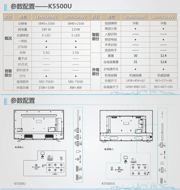 hisense/海信 led60k5500u 4k智能网络液晶电视