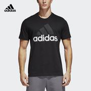 adidas 阿迪达斯 运动型格 男子 短袖T恤 黑 S98731