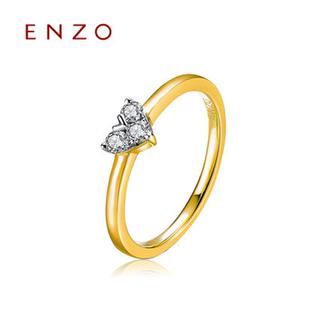 ENZO   K金心形钻戒群镶女戒排戒天然钻石戒指