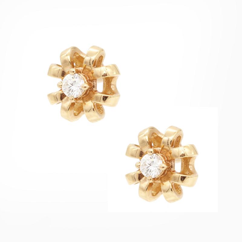 通灵 金750钻石耳钉