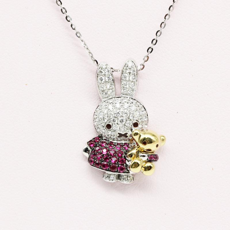 新金 米菲系列18k金钻石挂坠21895982