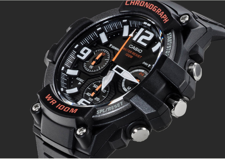 casio卡西欧手表男表三眼运动夜光学生防水石英表mcw100h1a