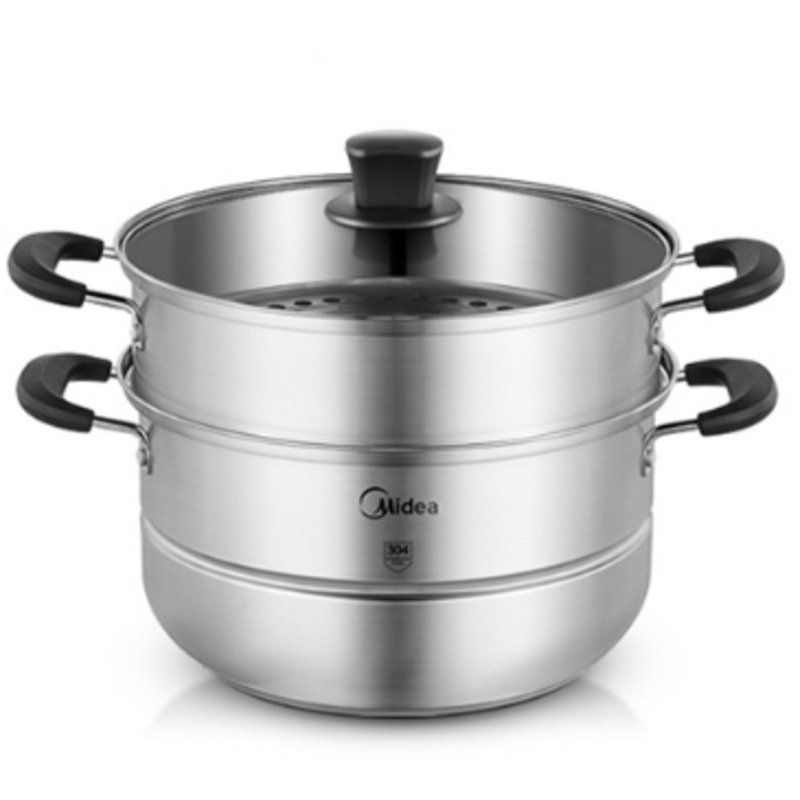 美的(midea)304不锈钢蒸锅双层加厚锅具蒸笼wzg26g02