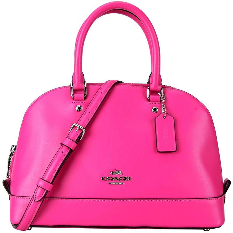 f27694 svmby-武商网,女包,coach 蔻驰 奢侈品 女士玫红色皮质手提单