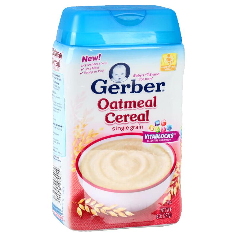 保税区 美国gerber嘉宝婴儿米粉米糊二段纯燕麦米粉227克