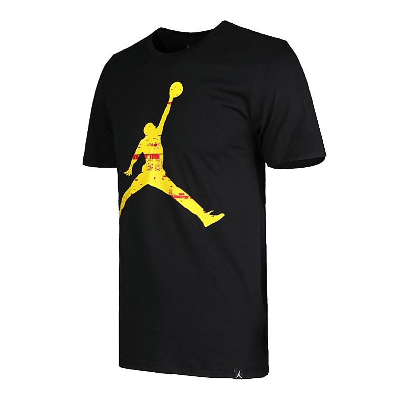 nike air jordan 黄色logo飞人潮流运动休闲篮球短袖aq0693-010